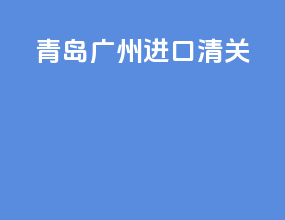 青岛广州进口清关