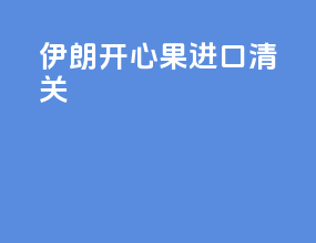 伊朗开心果进口清关