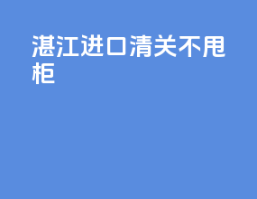 湛江进口清关不甩柜