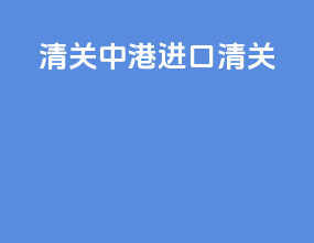 清关中港进口清关