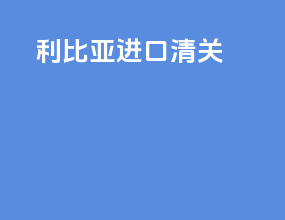 利比亚进口清关