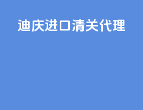 迪庆进口清关代理