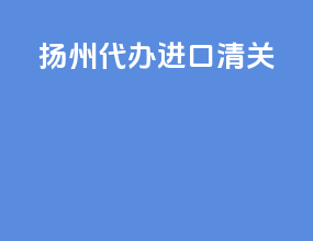 扬州代办进口清关
