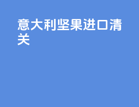 意大利坚果进口清关