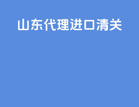 山东代理进口清关
