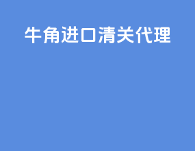 牛角进口清关代理