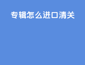 专辑怎么进口清关