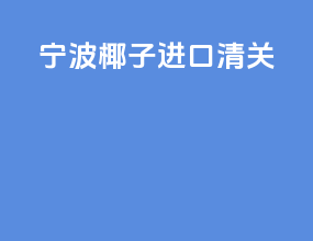 宁波椰子进口清关