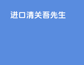 进口清关吾先生
