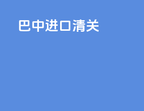 巴中进口清关