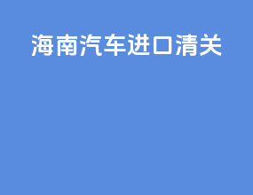 海南汽车进口清关