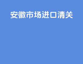 安徽市场进口清关