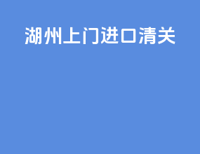 湖州上门进口清关