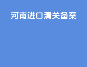 河南进口清关备案
