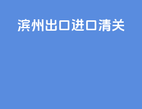 滨州出口进口清关