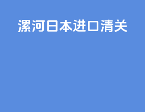漯河日本进口清关