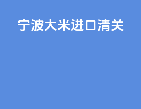 宁波大米进口清关