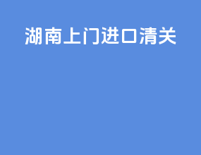 湖南上门进口清关