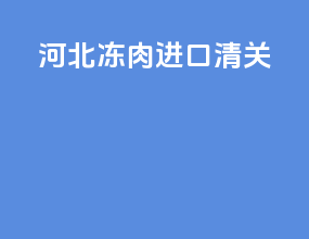 河北冻肉进口清关