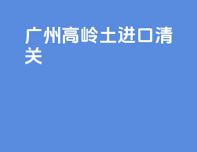 广州高岭土进口清关