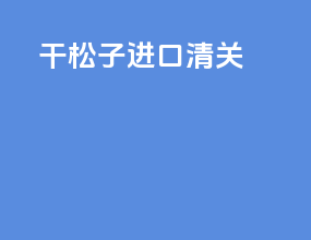 干松子进口清关
