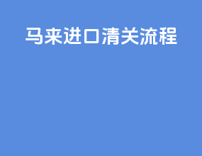 马来进口清关流程