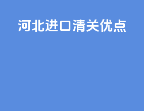 河北进口清关优点