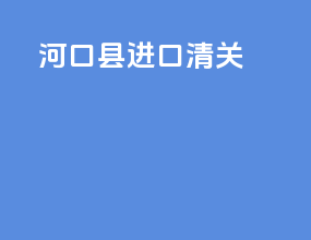 河口县进口清关