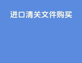 进口清关文件购买