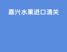 嘉兴水果进口清关