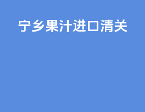 宁乡果汁进口清关