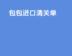 包包进口清关单