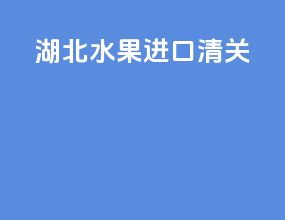 湖北水果进口清关