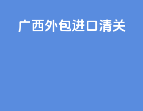 广西外包进口清关
