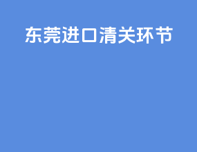 东莞进口清关环节
