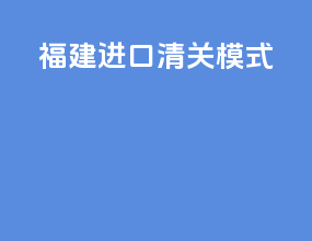 福建进口清关模式