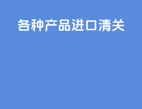 各种产品进口清关