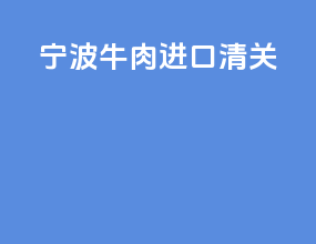 宁波牛肉进口清关