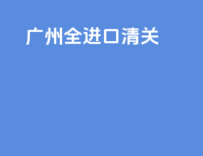 广州全进口清关