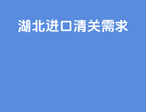湖北进口清关需求
