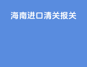 海南进口清关报关