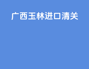 广西玉林进口清关