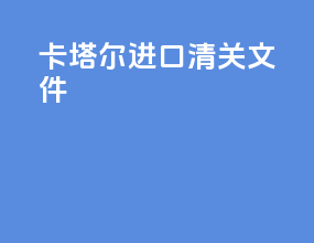 卡塔尔进口清关文件
