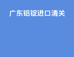 广东铝锭进口清关