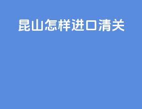 昆山怎样进口清关