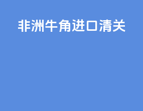 非洲牛角进口清关