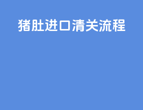 猪肚进口清关流程