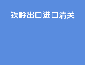 铁岭出口进口清关