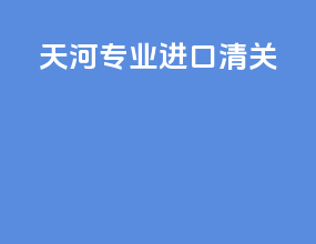 天河专业进口清关