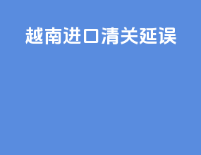 越南进口清关延误
